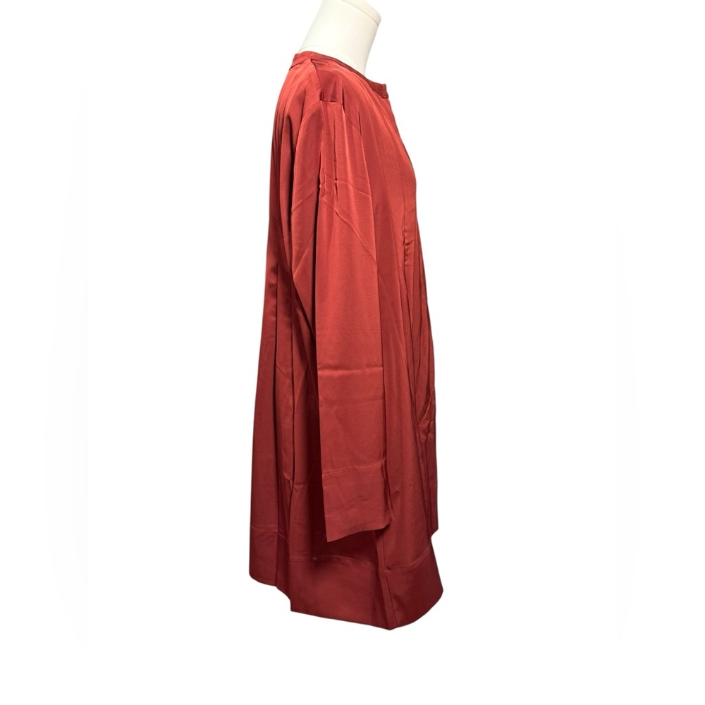 NWT - Banana Republic Split-Neck Swing Mini Dress in Embers Red Size Medium - Picture 4 of 9
